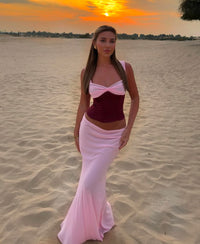 Hire I AM DELILAH. Scarlett SET Maxi Skirt and Corset Top in Berry