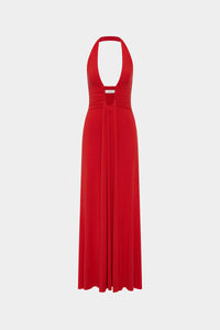 Hire MISHA Jennifer Cupro Maxi Dress in Cherry Red