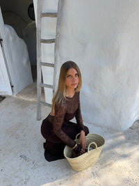 Hire BENNI Oskar Maxi Dress in Chocolate Brown