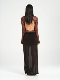 Hire BENNI Oskar Maxi Dress in Chocolate Brown