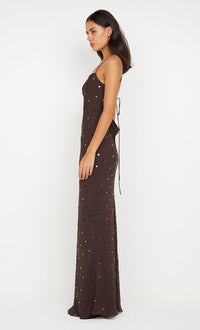 Hire BEC+BRIDGE Arielle Slip Maxi Dress in Dark Chocolate