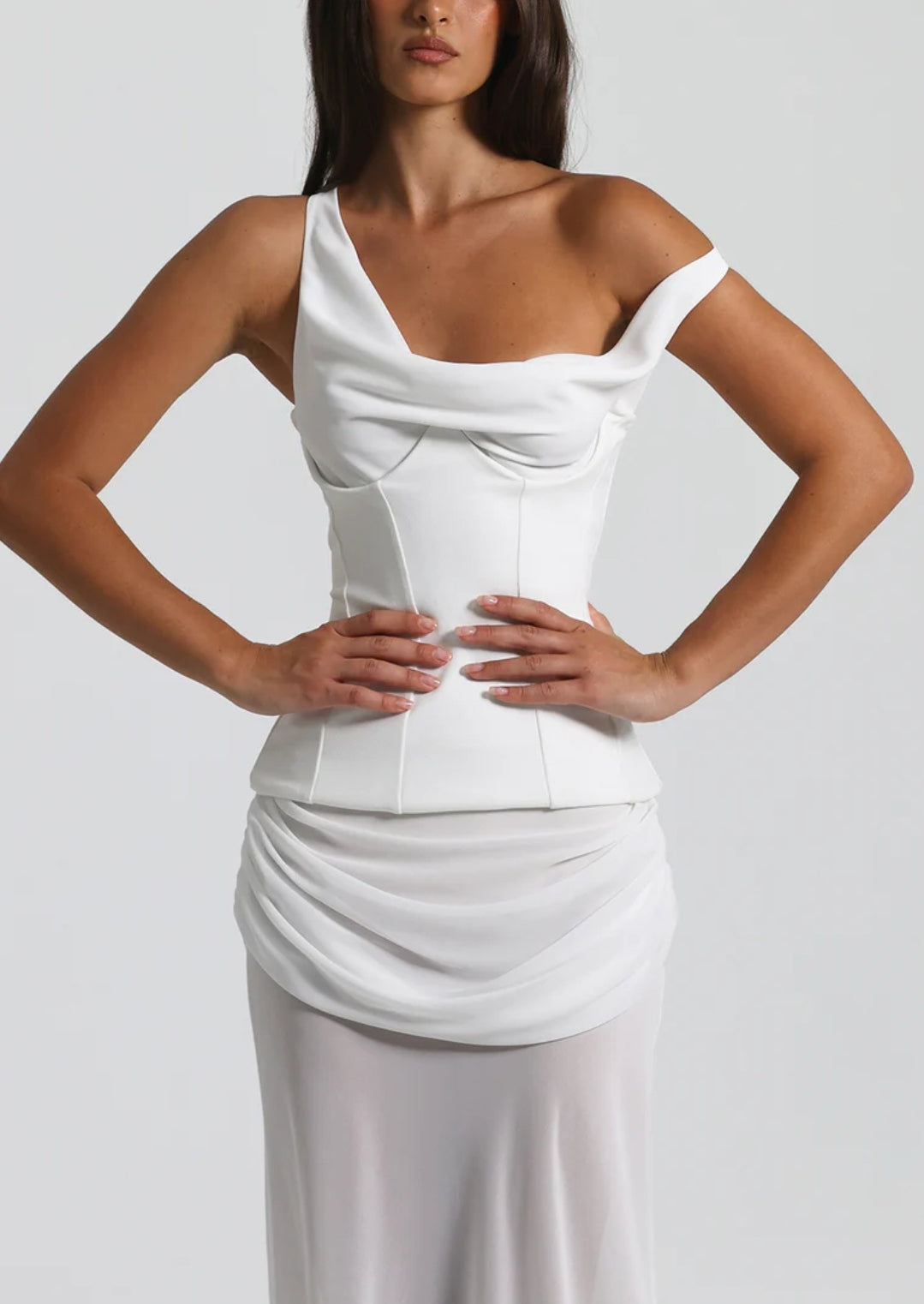 Hire NATALIE ROLT Cadence Gown in White