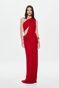 Hire MISHA Solstice Cupro Maxi Dress in Cherry Red