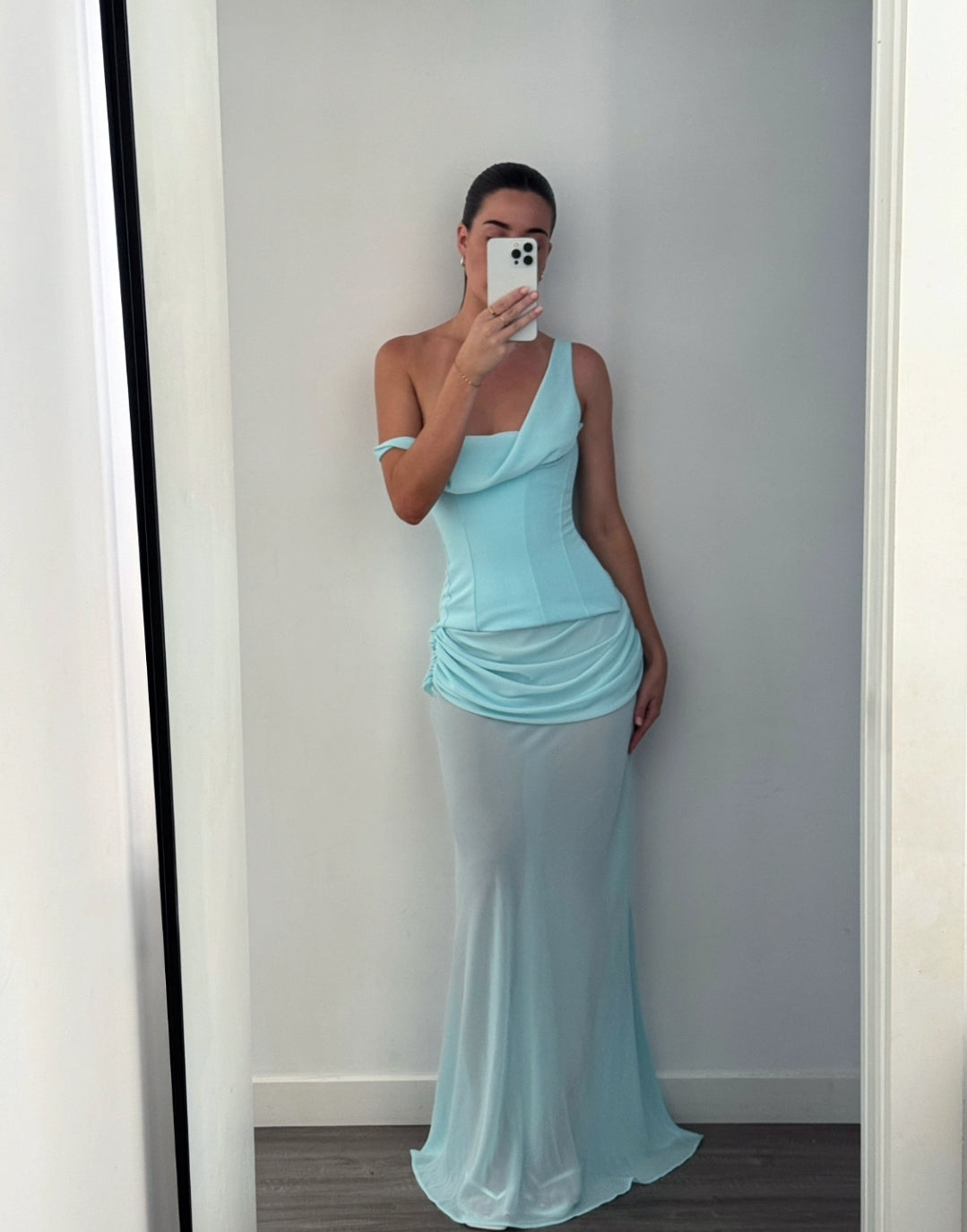 Hire NATALIE ROLT Cadence Gown in Baby Blue