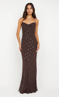 Hire BEC+BRIDGE Arielle Slip Maxi Dress in Dark Chocolate