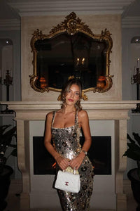 Hire NOOKIE Seraphine Gown in Gold Flower Sequin