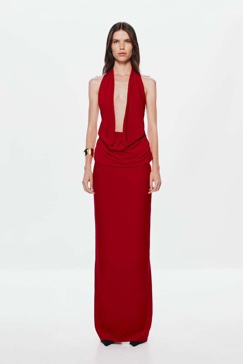 Hire MISHA Vanessa Jersey Maxi Dress in Cherry Red
