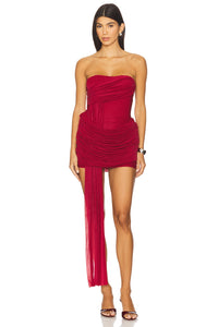 Hire MISHA Ember Wrapped Mini Dress in Cherry Red