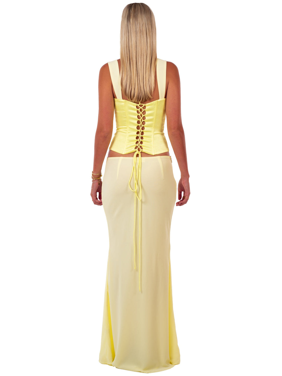 Hire I AM DELILAH. Scarlett Maxi Skirt in Butter Yellow