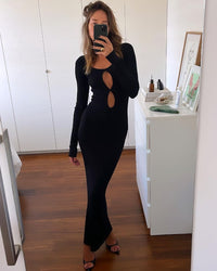 Hire SIR THE LABEL Petit Palace Midi Dress in Black