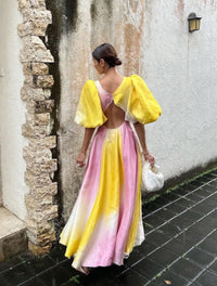 Hire AJE Cloud Burst Midi Dress in Tie Dye Pink