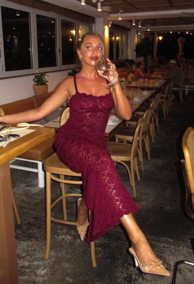 Hire ARCINA ORI Margot Dress in Wine Red