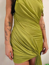 Hire CHRISTOPHER ESBER Galathea Asymmetric Mini Dress in Dypsis Green