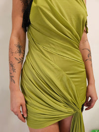 Hire CHRISTOPHER ESBER Galathea Asymmetric Mini Dress in Dypsis Green