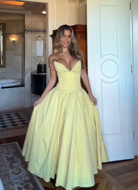 Hire HOUSE OF CB Lady Sunshine Strapless Tulle Midi Dress in Yellow