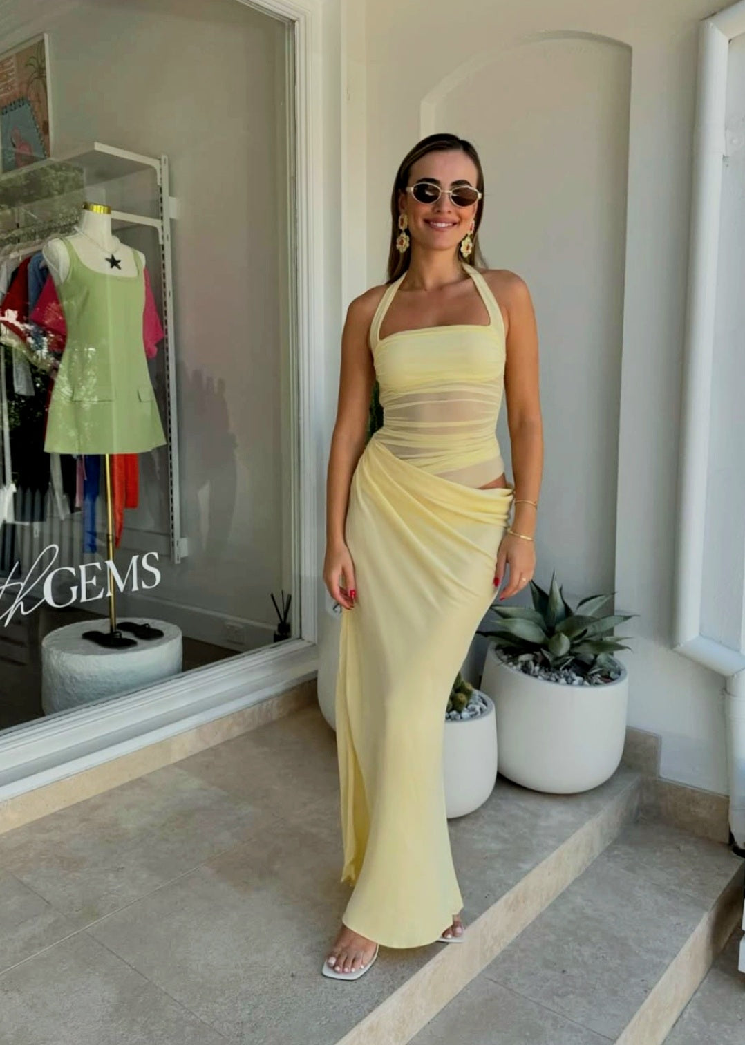 Hire BENNI Gina Maxi Dress in Butter Yellow