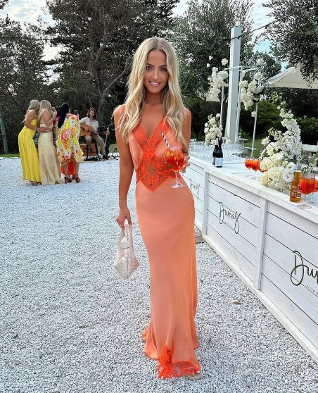 Hire SIR THE LABEL Aries Cut Out Gown in Peach