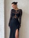 Hire Bec + Bridge Nora Lace L/S Maxi Dress in Black