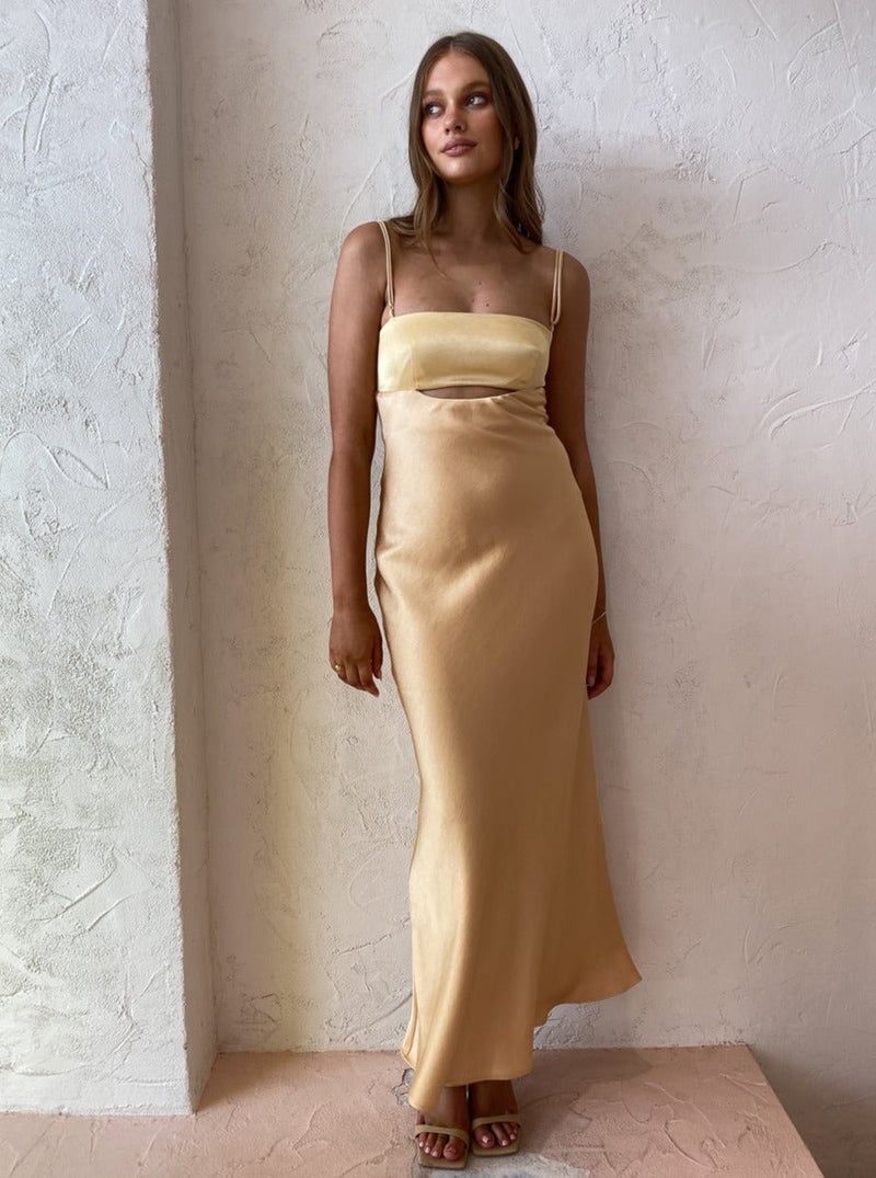 Hire Bec + Bridge Carrie Maxi Dress in Multi Yellow Gold