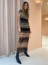 Hire Bec + Bridge Watercolour S/S Maxi Dress In Print Stripes Brown