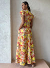 Hire BY NICOLA S/S Wavy Maxi Dress In Citrus Print