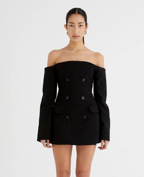 Hire BENNI Marcella Tailored Mini Dress in Black