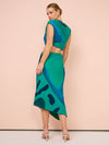 Hire SIR THE LABEL Frankie Set Gathered top and Midi Dress In Emerald Reflection
