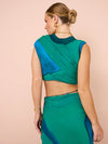 Hire SIR THE LABEL Frankie Set Gathered top and Midi Dress In Emerald Reflection