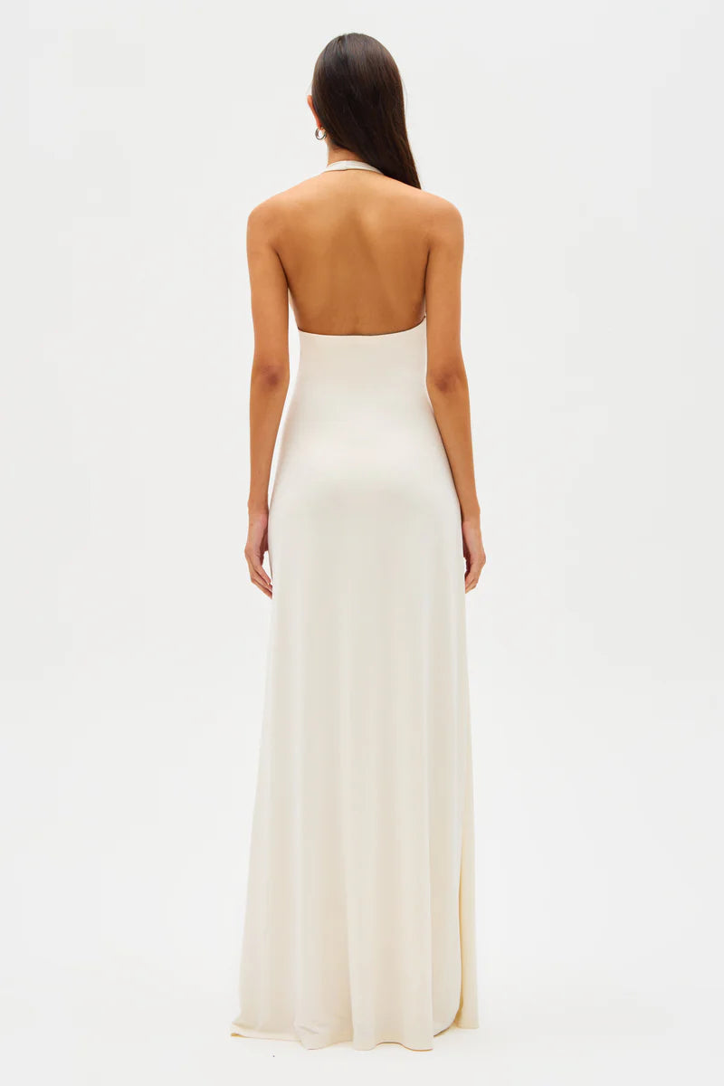 Hire MISHA Jennifer Cupro Maxi Dress in Ivory