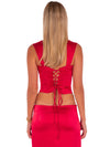 Hire I AM DELILAH. Valerie Set Corset and Maxi Skirt Cherry Red