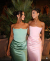 HOUSE OF CB Persephone Strapless Corset Dress in Jade Green