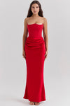 HOUSE OF CB Persephone Strapless Corset Dress in Red