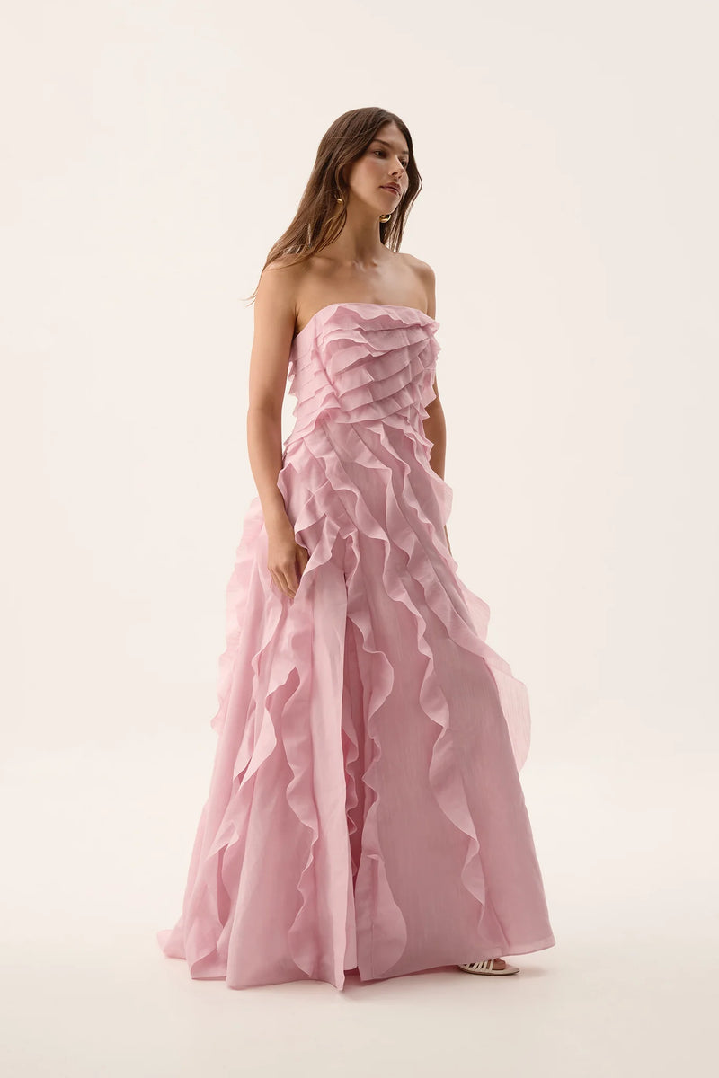 Hire AJE Allairie Maxi Dress in Chalk Pink