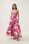 Hire AJE Violette Bubble Hem Maxi Dress in Behold Boldly Blooming Floral Pink