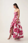 Hire AJE Violette Bubble Hem Maxi Dress in Behold Boldly Blooming Floral Pink