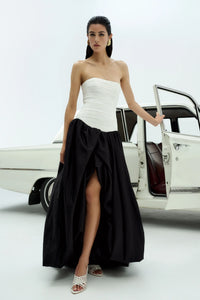 Hire AJE Violette Bubble Hem Maxi Dress in Ivory/Black