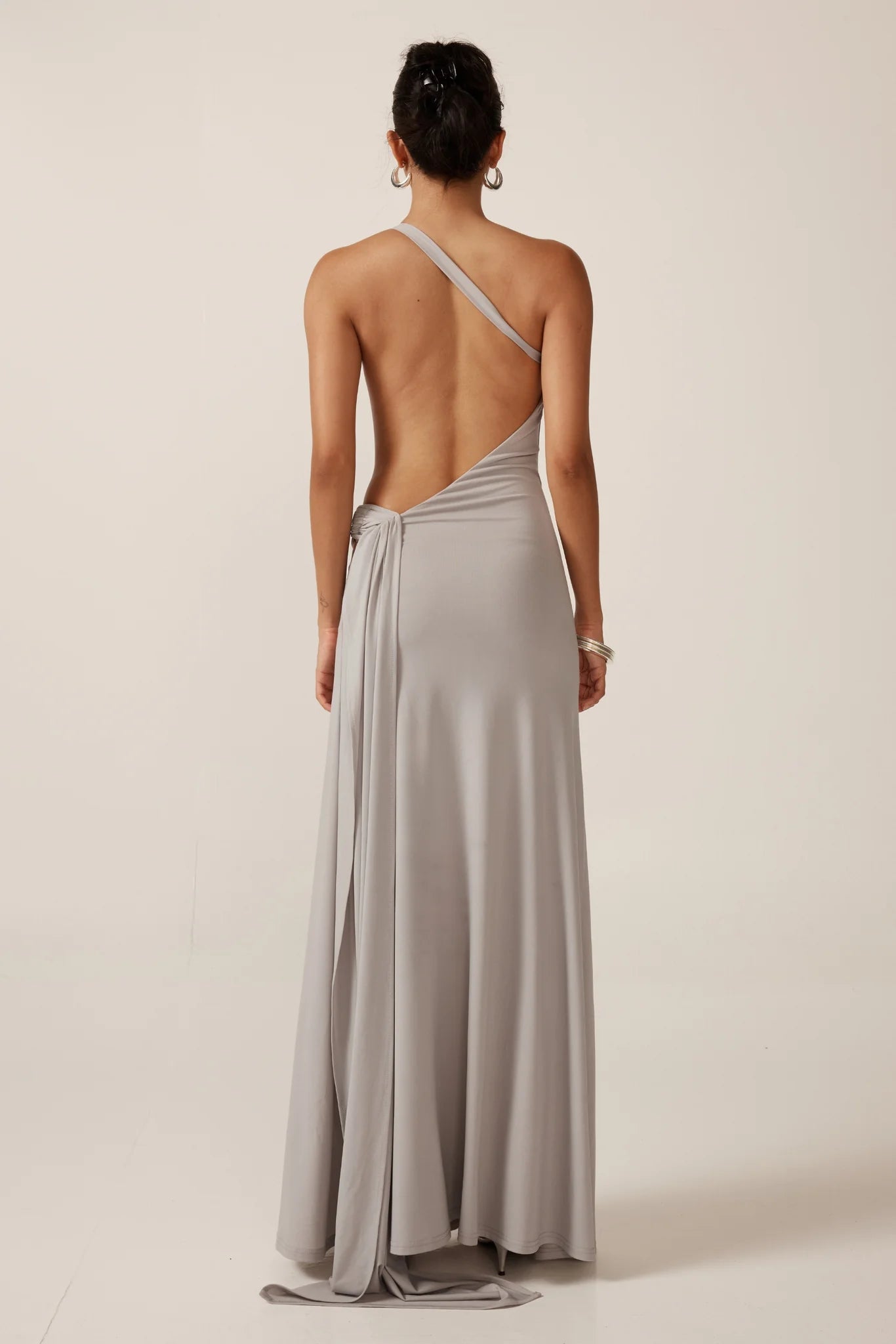 Hire ANCE GRIA Gaia Gown Dress in Silver Blue