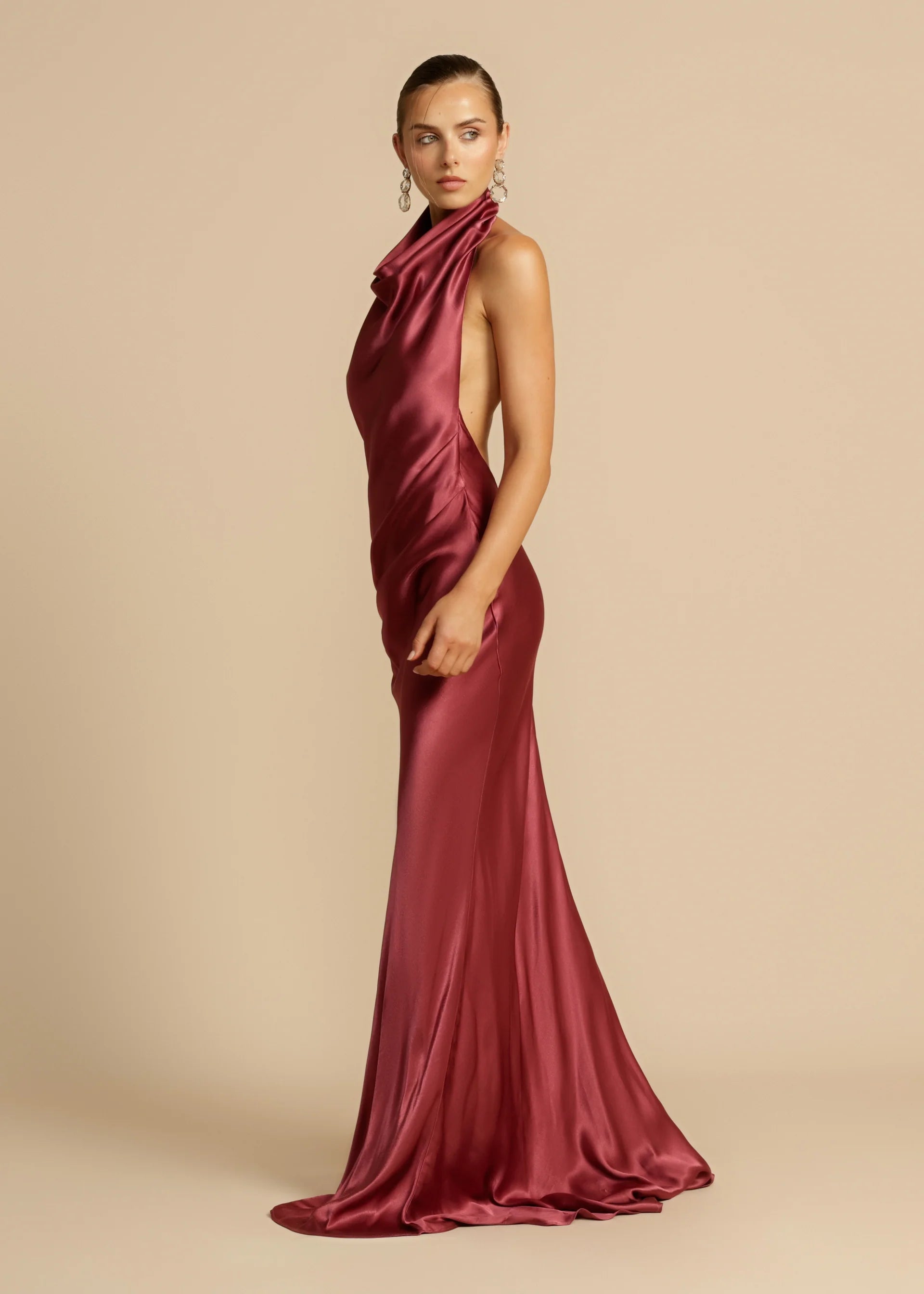 Hire ARCINA ORI Gaia Dress Gown in Plum Red