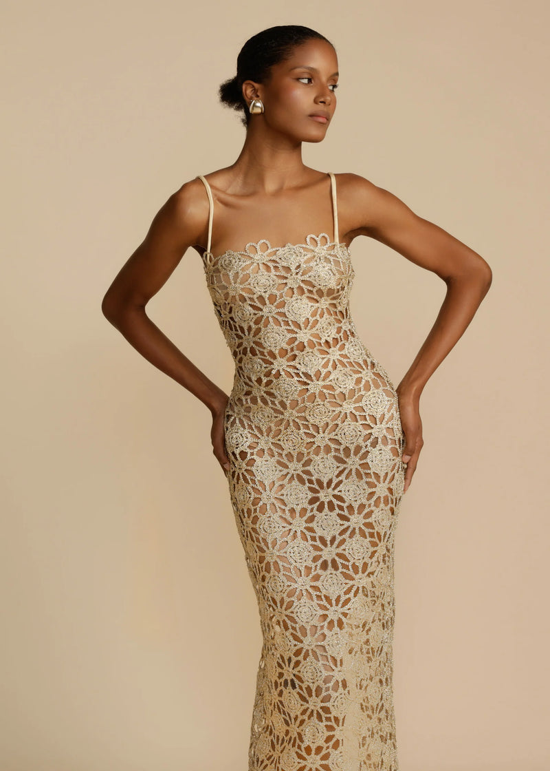 Hire ARCINA ORI Kendra Dress in Gold