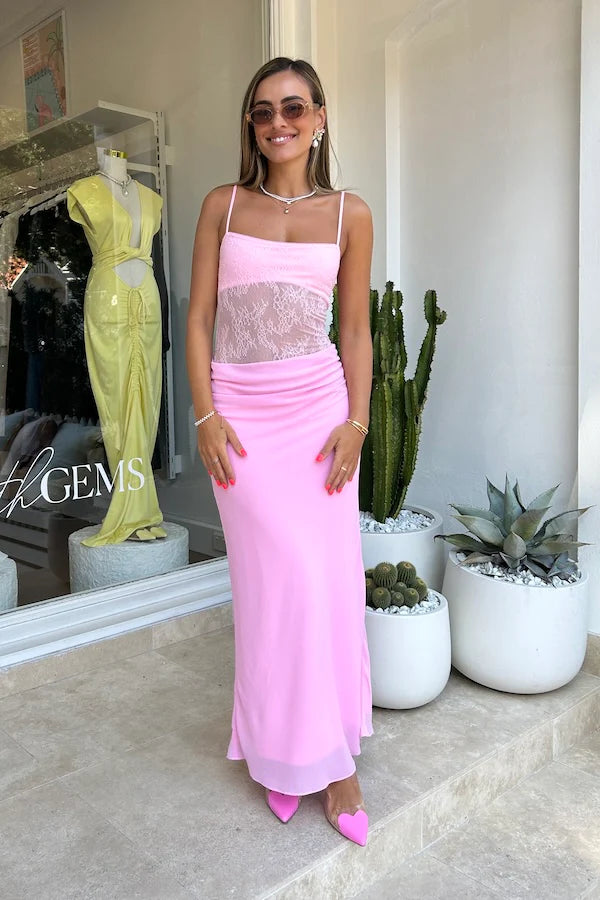 Hire BENNI Gabriel Maxi Dress in Pink Sorbet