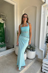 Hire BENNI Gina Maxi Dress in Aquamarine Blue