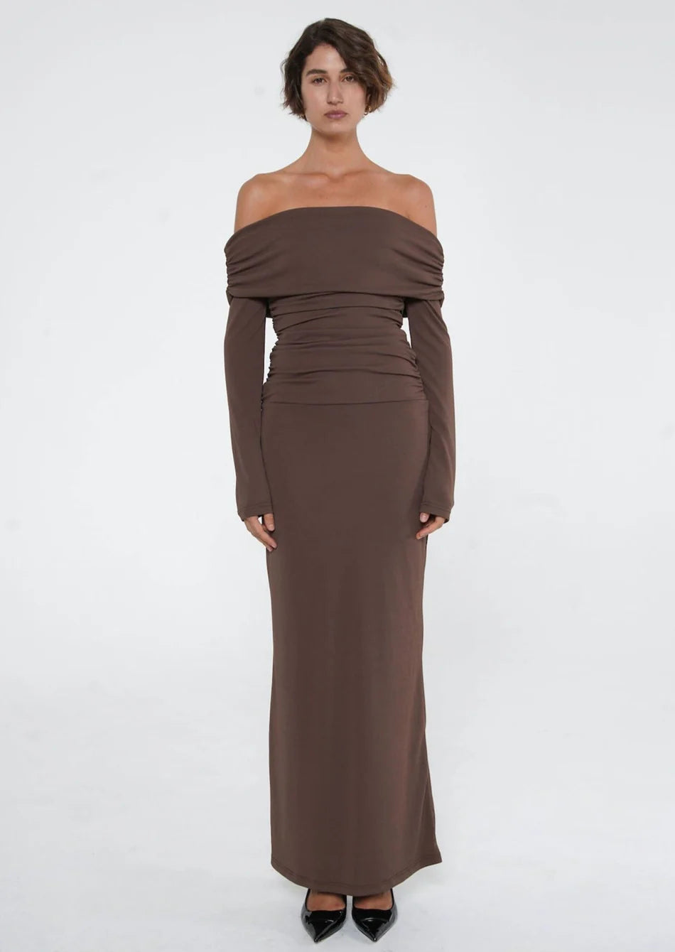 Hire BENNI Lorena Maxi Dress in Ash Brown