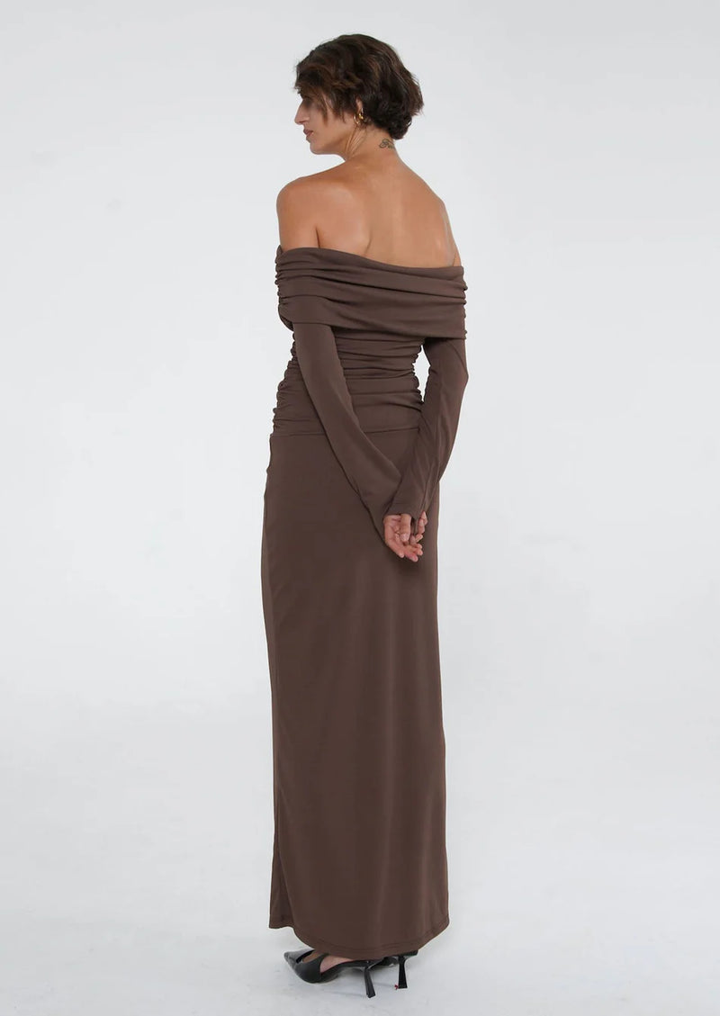 Hire BENNI Lorena Maxi Dress in Ash Brown