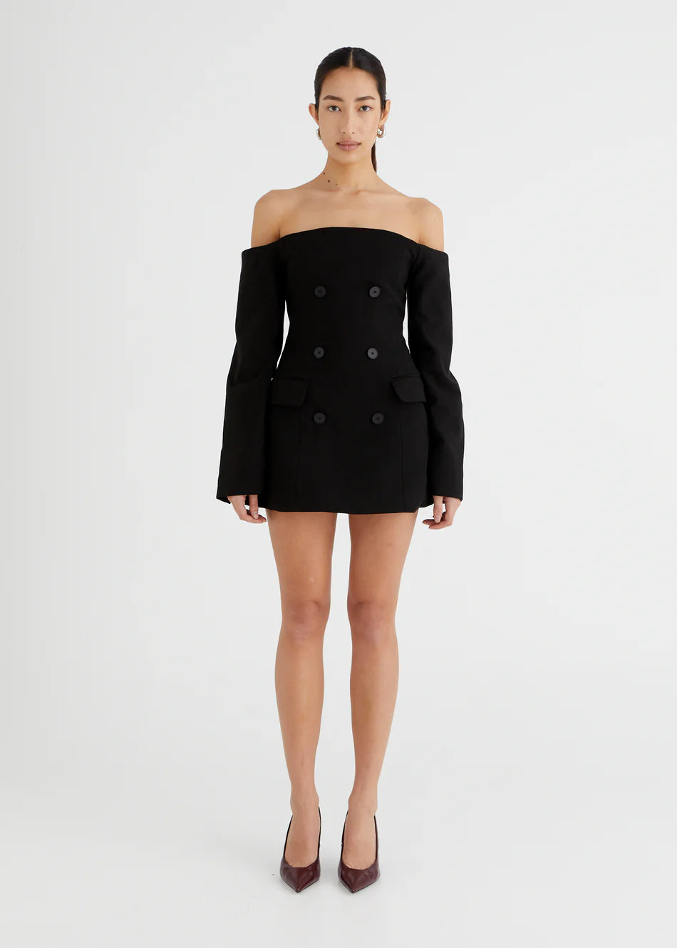 Hire BENNI Marcella Tailored Mini Dress in Black