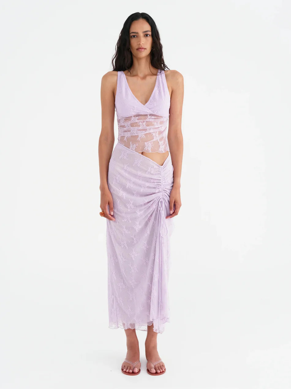 Hire BENNI Margot Lace Maxi Dress in Jacaranda Purple