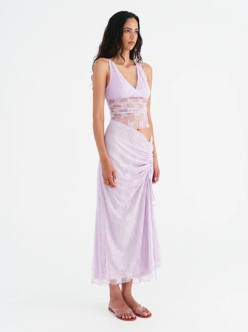 Hire BENNI Margot Lace Maxi Dress in Jacaranda Purple