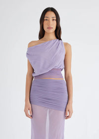 Hire BENNI Mayan Tessa SET Skirt and Off-Shoulder Top in Jacaranda Purple