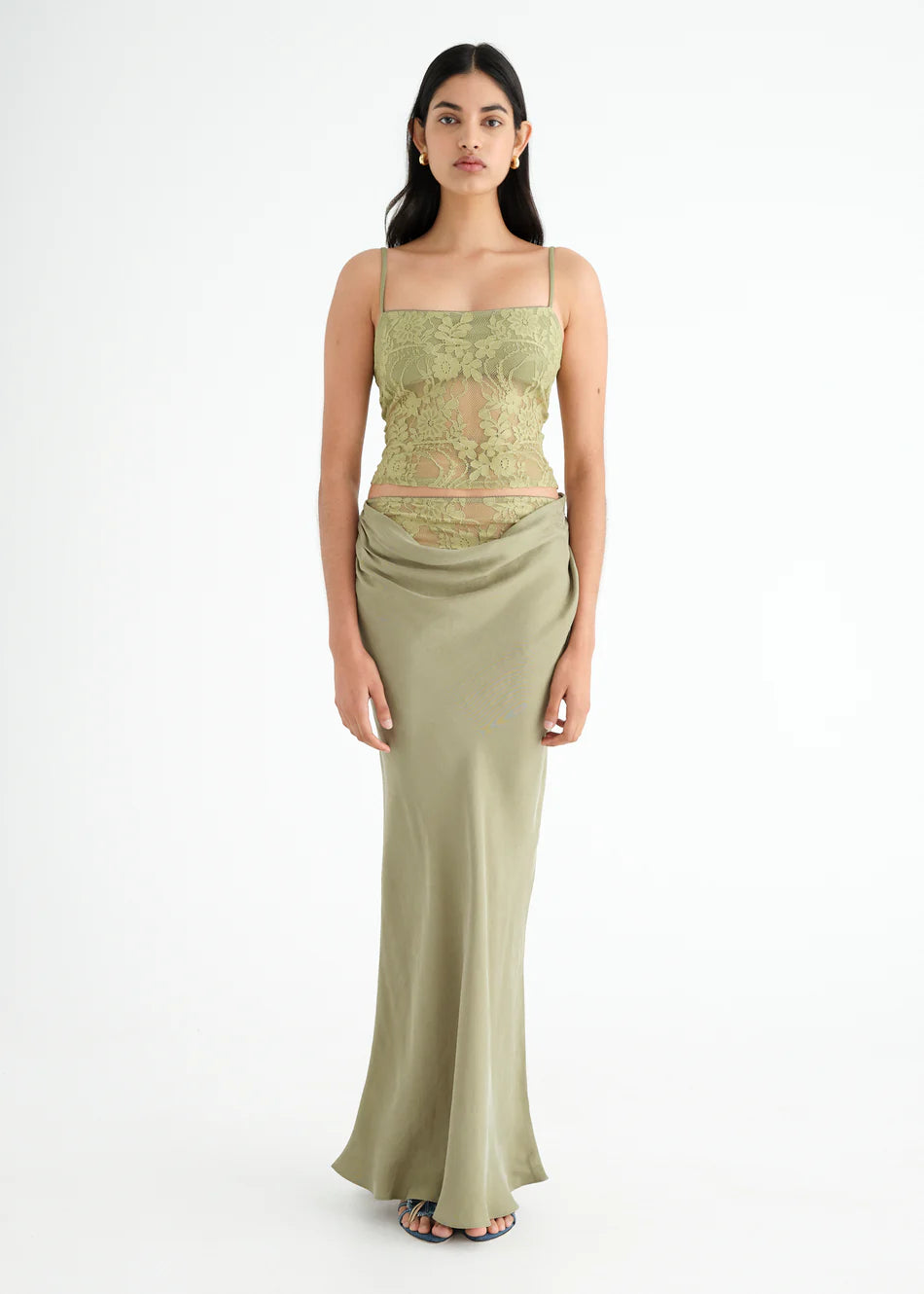 Hire BENNI Miko SET Skirt and Cami Top in Pear Green