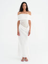 Hire BENNI Nico Off Shoulder Maxi Dress in White