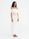 Hire BENNI Nico Off Shoulder Maxi Dress in White